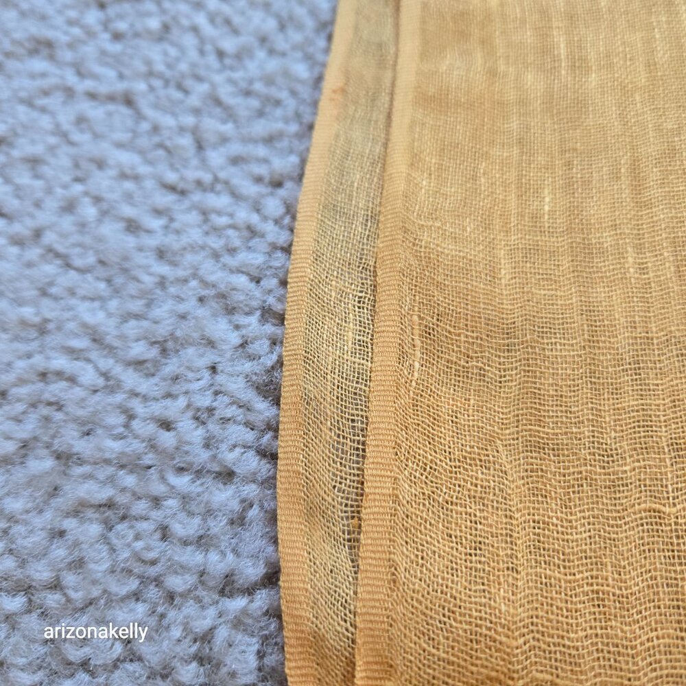 NWOT Linen Scarf Yellow Marigold Egg Yolk - Picture 5 of 9